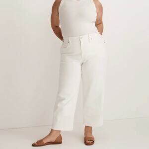 Madewell The Petite Perfect Vintage Wide-Leg Crop‎ Jean White Size 32P